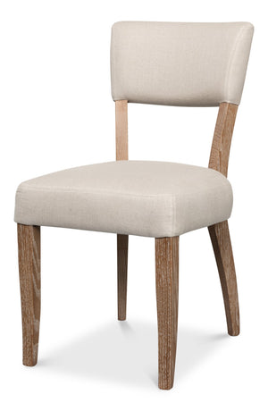 Sarreid Rhett Chair Set Of 2 - Stylish Oak Frames With Luxurious Linen Fabric For Modern Living Spaces Beige  53801