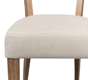 Sarreid Rhett Chair Set Of 2 - Stylish Oak Frames With Luxurious Linen Fabric For Modern Living Spaces Beige  53801