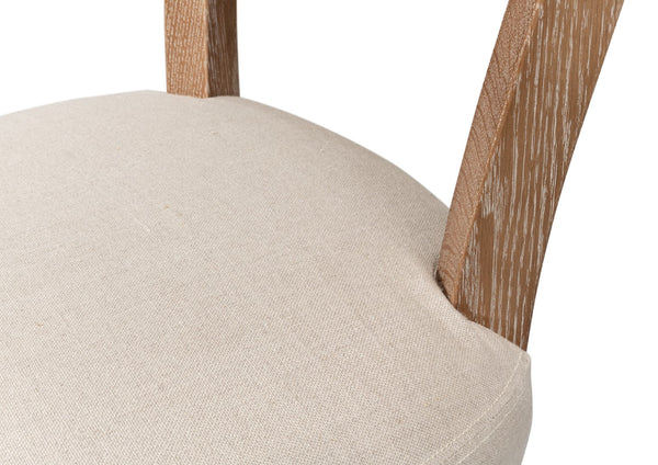 Sarreid Rhett Chair Set Of 2 - Stylish Oak Frames With Luxurious Linen Fabric For Modern Living Spaces Beige  53801