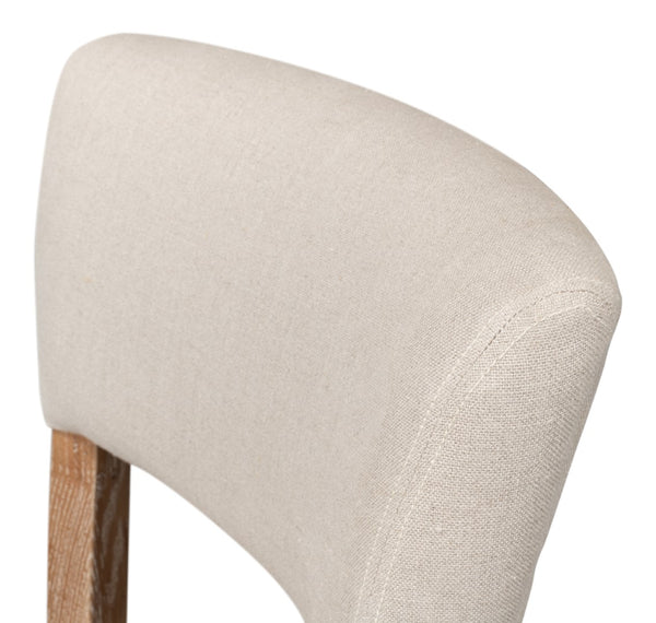 Sarreid Rhett Chair Set Of 2 - Stylish Oak Frames With Luxurious Linen Fabric For Modern Living Spaces Beige  53801