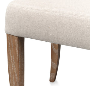 Sarreid Rhett Chair Set Of 2 - Stylish Oak Frames With Luxurious Linen Fabric For Modern Living Spaces Beige  53801