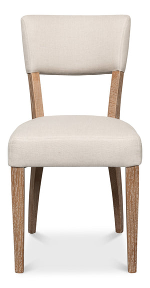 Sarreid Rhett Chair Set Of 2 - Stylish Oak Frames With Luxurious Linen Fabric For Modern Living Spaces Beige  53801