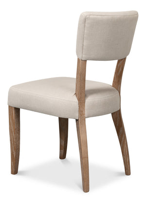 Sarreid Rhett Chair Set Of 2 - Stylish Oak Frames With Luxurious Linen Fabric For Modern Living Spaces Beige  53801