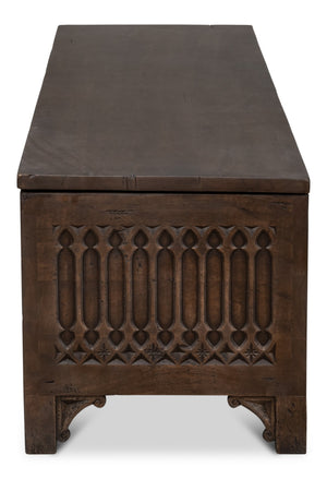 Sarreid Aarush Hand-carved Wooden Trunk - Exquisite Storage Solution With Unique Artistic Details Brown  53802