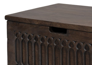 Sarreid Aarush Hand-carved Wooden Trunk - Exquisite Storage Solution With Unique Artistic Details Brown  53802