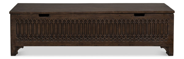 Sarreid Aarush Hand-carved Wooden Trunk - Exquisite Storage Solution With Unique Artistic Details Brown  53802