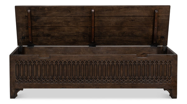 Sarreid Aarush Hand-carved Wooden Trunk - Exquisite Storage Solution With Unique Artistic Details Brown  53802
