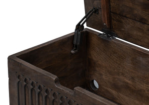 Sarreid Aarush Hand-carved Wooden Trunk - Exquisite Storage Solution With Unique Artistic Details Brown  53802