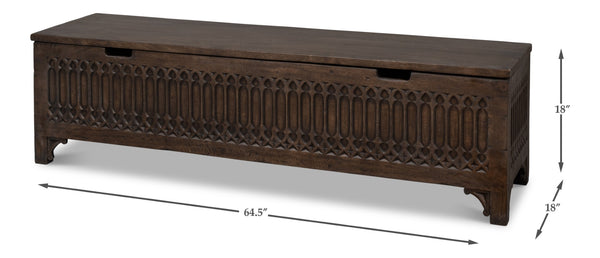 Sarreid Aarush Hand-carved Wooden Trunk - Exquisite Storage Solution With Unique Artistic Details Brown  53802