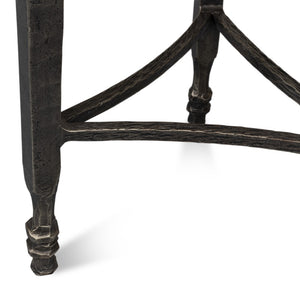 Sarreid Mykos Side Table - Elegant Old Iron Frame With Stunning Banswara White Marble Top For Modern Spaces Unknown  53803