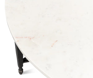 Sarreid Mykos Round Coffee Table - Elegant Iron Base With Stunning White Banswara Marble Top For Your Home Unknown  53805