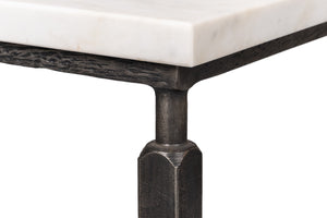 Sarreid Mykos Square Coffee Table – Elegant Iron Frame With Stunning White Banswara Marble Top Design Unknown  53806