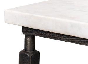 Sarreid Mykos Square Coffee Table – Elegant Iron Frame With Stunning White Banswara Marble Top Design Unknown  53806