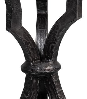 Sarreid Marylin Side Table - Elegant Old Iron Frame With Luxurious White Marble Top For Timeless Decor White  53807