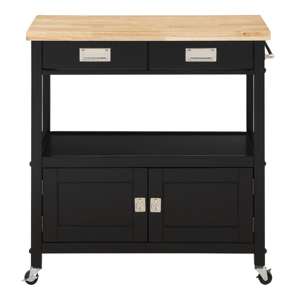 OSP Home Furnishings Radford Kitchen Cart Black Black