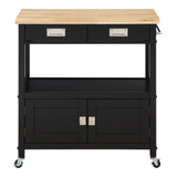 OSP Home Furnishings Radford Kitchen Cart Black Black