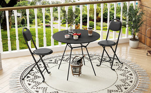 English Elm 2pcs Folding Stool with Back, Cushioned Portable Padded Chairs for Indoor Outdoor Café Kitchen Events Seating W2580P314330