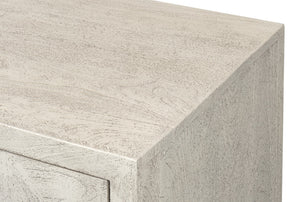 Sarreid Bricka Elegant 3 Door Sideboard In Grey/White - Durable Mango Wood For Stylish Storage Solutions Grey  53816