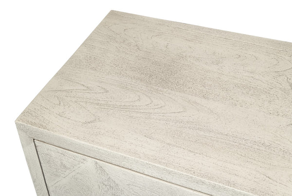 Sarreid Bricka Elegant 3 Door Sideboard In Grey/White - Durable Mango Wood For Stylish Storage Solutions Grey  53816