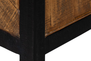 Sarreid Centrum Stylish 2 Door Sideboard - Elegant Mango Wood With Removable Shelf & Distressed Finish Brown  53817