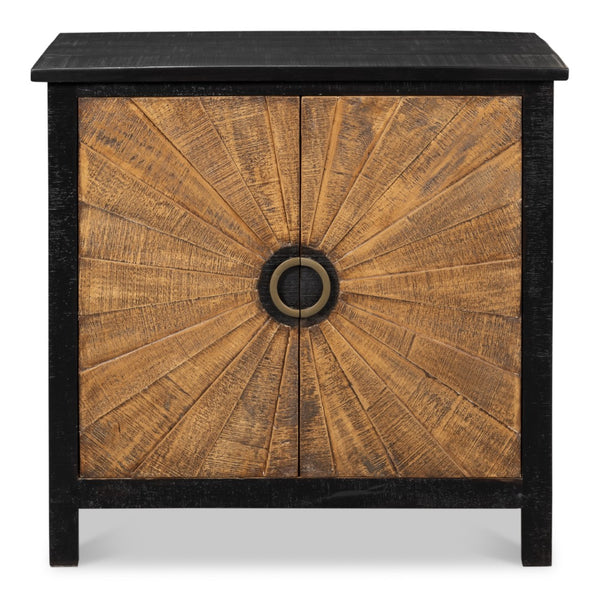 Sarreid Centrum Stylish 2 Door Sideboard - Elegant Mango Wood With Removable Shelf & Distressed Finish Brown  53817