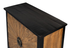 Sarreid Centrum Stylish 2 Door Sideboard - Elegant Mango Wood With Removable Shelf & Distressed Finish Brown  53817