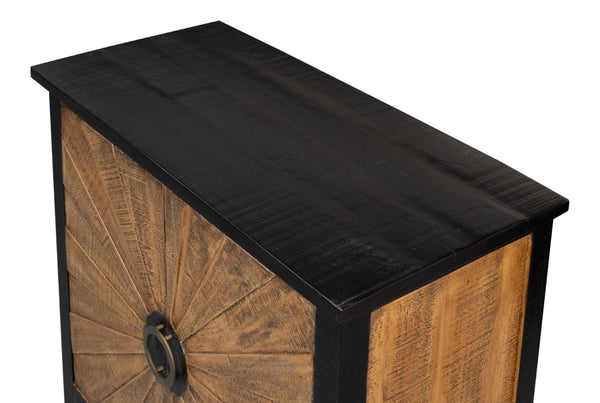 Sarreid Centrum Stylish 2 Door Sideboard - Elegant Mango Wood With Removable Shelf & Distressed Finish Brown  53817