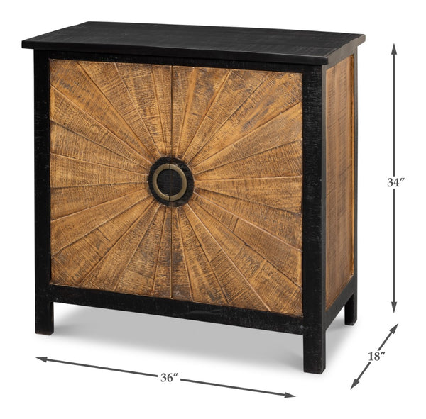 Sarreid Centrum Stylish 2 Door Sideboard - Elegant Mango Wood With Removable Shelf & Distressed Finish Brown  53817