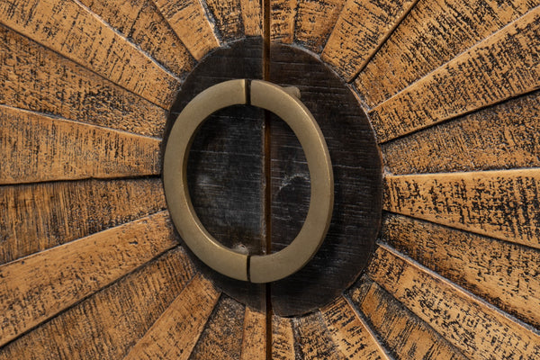 Sarreid Centrum 4 Door Sideboard - Stylish Mango Wood Storage With Removable Shelves & Unique Distressed Finish Brown  53818