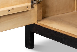 Sarreid Centrum 4 Door Sideboard - Stylish Mango Wood Storage With Removable Shelves & Unique Distressed Finish Brown  53818