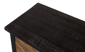 Sarreid Centrum 4 Door Sideboard - Stylish Mango Wood Storage With Removable Shelves & Unique Distressed Finish Brown  53818