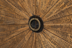 Sarreid Centrum 4 Door Sideboard - Stylish Mango Wood Storage With Removable Shelves & Unique Distressed Finish Brown  53818