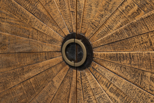 Sarreid Centrum 4 Door Sideboard - Stylish Mango Wood Storage With Removable Shelves & Unique Distressed Finish Brown  53818