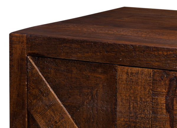 Sarreid Griglia Four Door Sideboard - Stylish Mango Wood Storage With Removable Shelf For Modern Homes Brown  53819