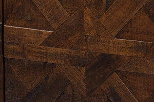 Sarreid Griglia Four Door Sideboard - Stylish Mango Wood Storage With Removable Shelf For Modern Homes Brown  53819