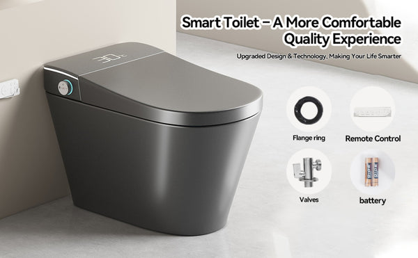 English Elm Unique Intelligent One-piece Toilet with Integrated Bidet Heated Seat and Auto Lid Grey W3133P414566