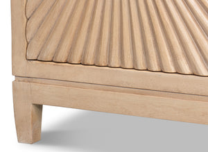 Sarreid Rayon Four Door Sideboard - Stylish Mango Wood With Biscuit Finish & 2 Removable Shelves For Storage Tan  53820