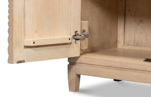 Sarreid Rayon Four Door Sideboard - Stylish Mango Wood With Biscuit Finish & 2 Removable Shelves For Storage Tan  53820