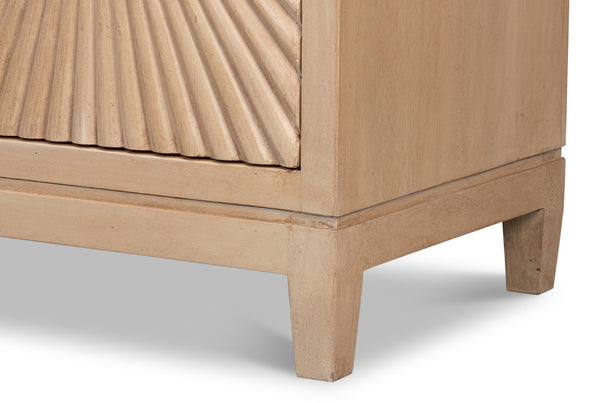 Sarreid Rayon Four Door Sideboard - Stylish Mango Wood With Biscuit Finish & 2 Removable Shelves For Storage Tan  53820