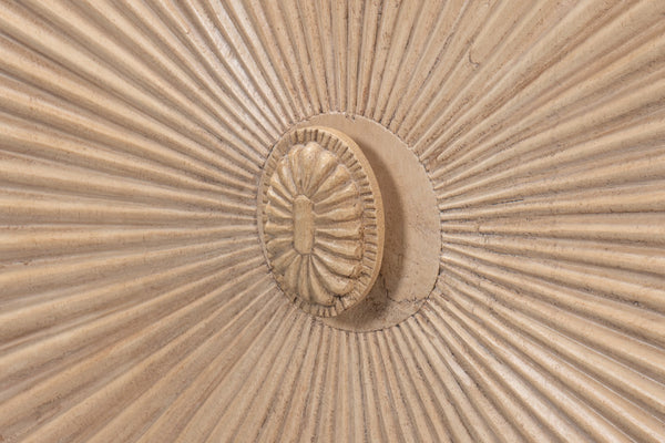 Sarreid Rayon Four Door Sideboard - Stylish Mango Wood With Biscuit Finish & 2 Removable Shelves For Storage Tan  53820