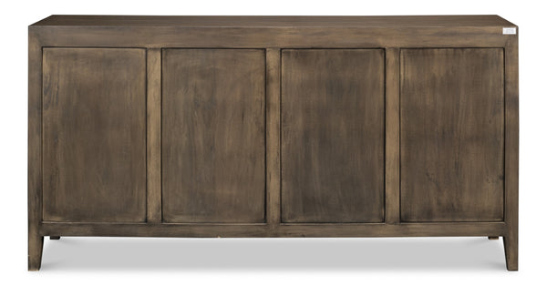 Sarreid Metropole Four Door Sideboard - Elegant Mango Wood Design With 2 Removable Shelves For Versatility Brown  53822