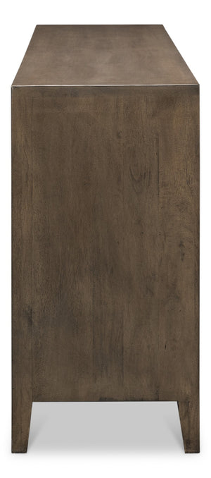 Sarreid Metropole Four Door Sideboard - Elegant Mango Wood Design With 2 Removable Shelves For Versatility Brown  53822