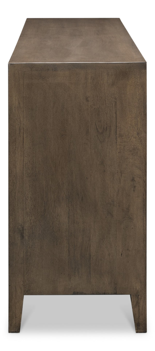 Sarreid Metropole Four Door Sideboard - Elegant Mango Wood Design With 2 Removable Shelves For Versatility Brown  53822