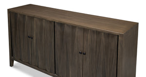 Sarreid Metropole Four Door Sideboard - Elegant Mango Wood Design With 2 Removable Shelves For Versatility Brown  53822