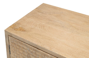 Sarreid Archie Four Door Sideboard - Elegant Mango Wood With 2 Removable Shelves For Stylish Storage Solutions Tan  53824