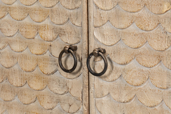 Sarreid Archie Four Door Sideboard - Elegant Mango Wood With 2 Removable Shelves For Stylish Storage Solutions Tan  53824