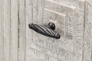 Sarreid Rafina Three Door Sideboard - Stylish Mango Wood Design With 3 Removable Shelves For Versatile Storage Grey  53826