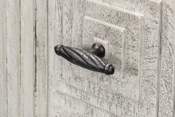 Sarreid Rafina Three Door Sideboard - Stylish Mango Wood Design With 3 Removable Shelves For Versatile Storage Grey  53826