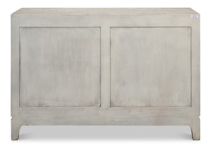 Sarreid Rafina Two Door Sideboard - Stylish Mango Wood Storage With 2 Removable Shelves For Modern Homes Grey  53827