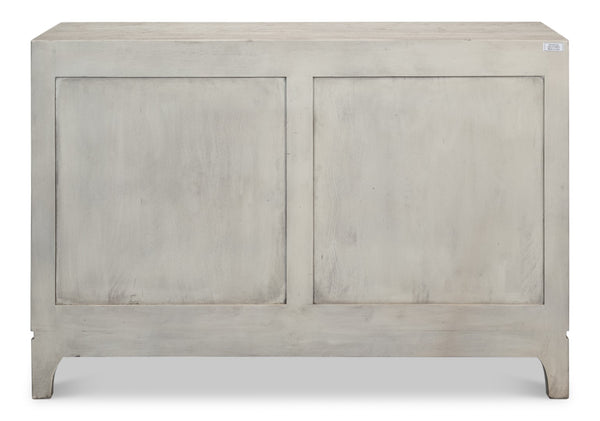 Sarreid Rafina Two Door Sideboard - Stylish Mango Wood Storage With 2 Removable Shelves For Modern Homes Grey  53827